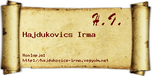 Hajdukovics Irma névjegykártya