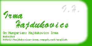 irma hajdukovics business card